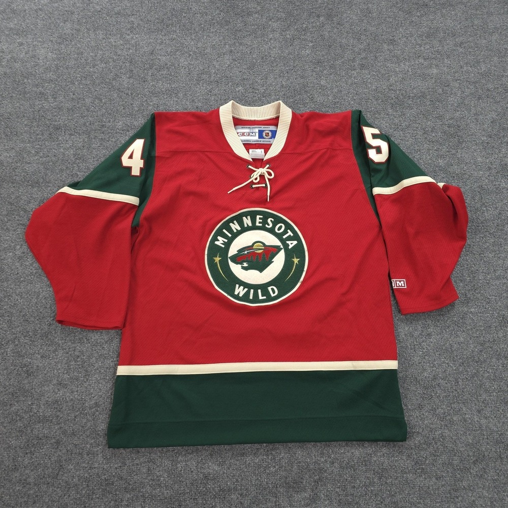 Minnesota Wild Jersey Mens Medium Red NHL Ice Hockey CCM Air Knit 45 Sweater